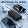 Vention Powerbank 20000mAh FHPB0 22.0 22.5W Negra con Cable USB Tipo-C y Lightning